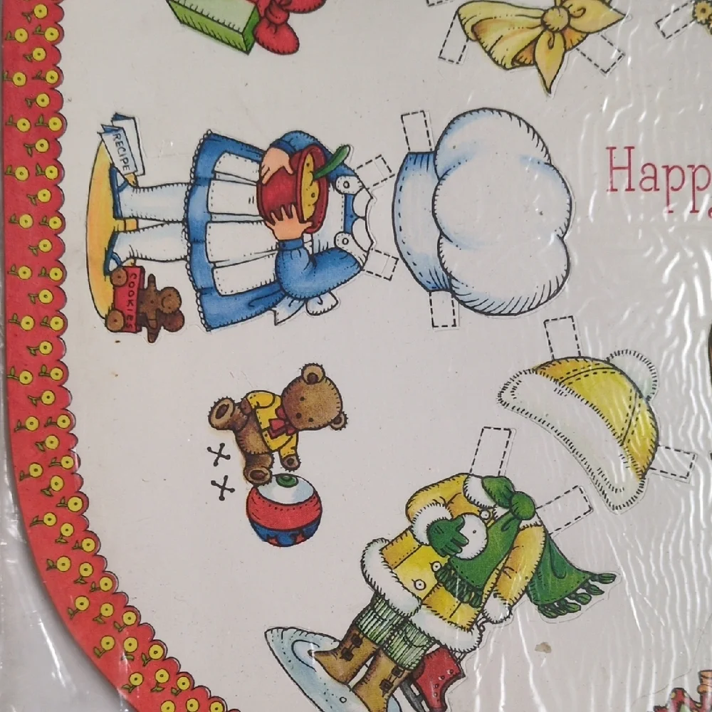 NEW Vtg 70s Hallmark‎ Paper Doll Punch Out Activity Birthday Placemats